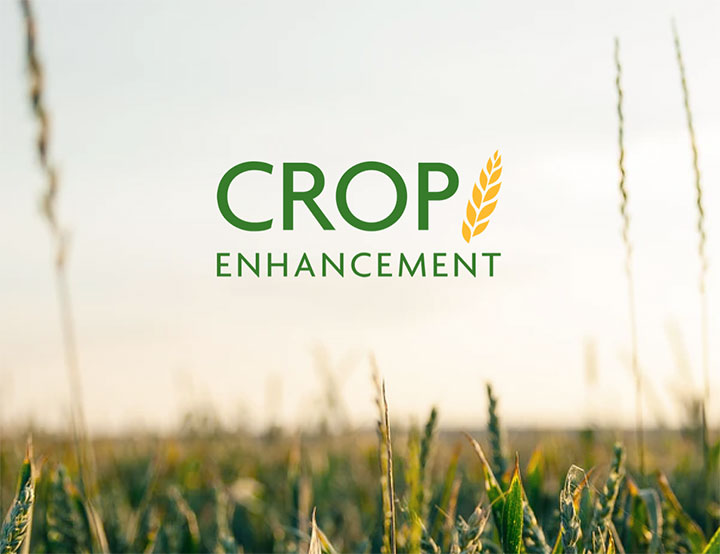 Crop Enhancement Logo in a field