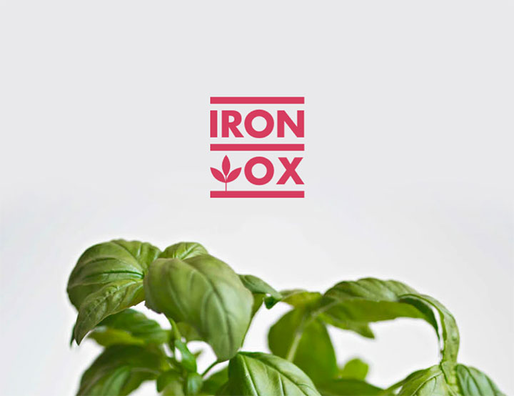 Iron Ox Logo with Plant